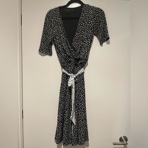 White House Black Market Black and White Animal Print Dress